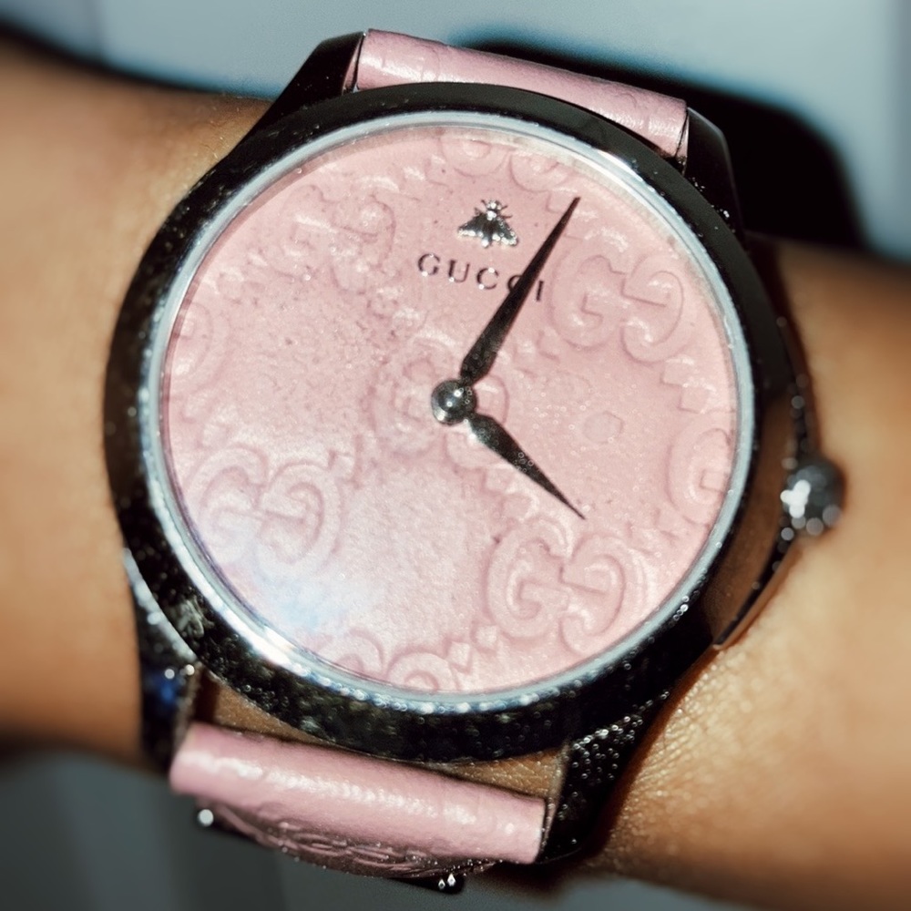 Cute pink Gucci watch